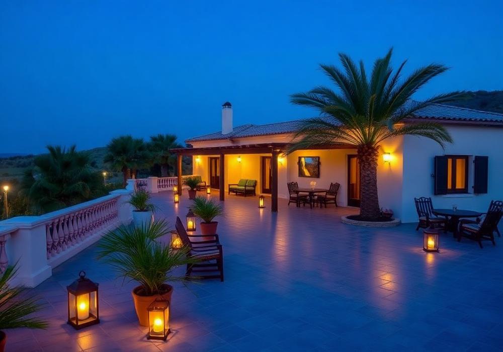 Terrace at night